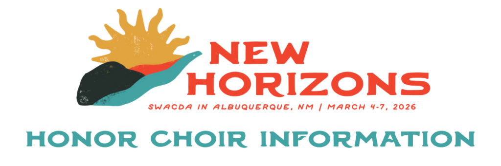 2026 Conference New Horizons Logo and Honor Choir Information Label - medium